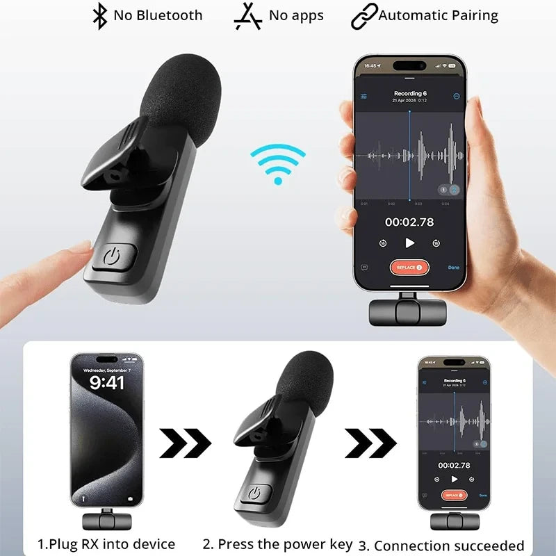 Wireless Lapel Microphone for Mobile